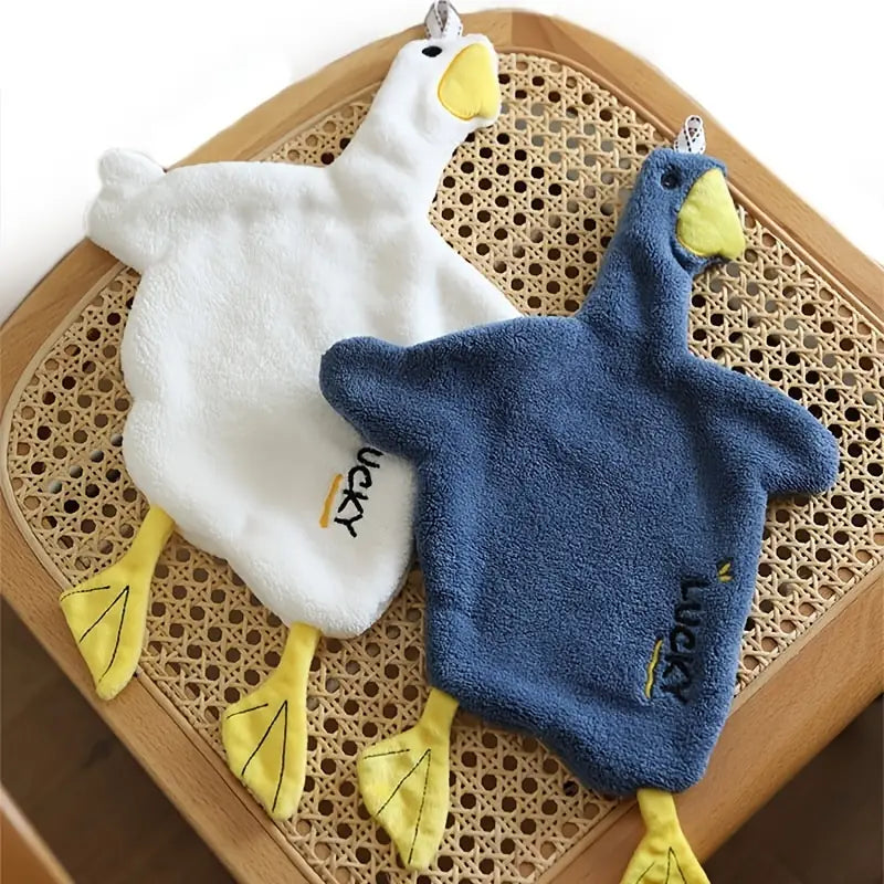 Cute Duck Hand Towel with Seamless Hook (1pc)